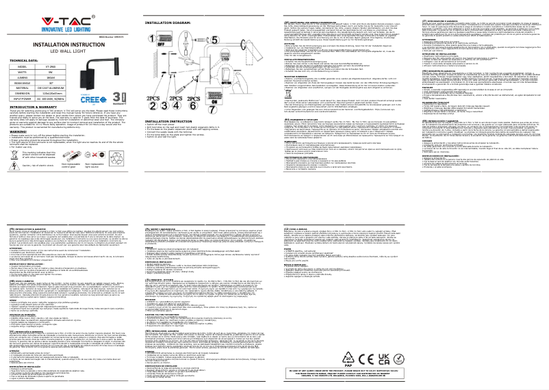 Page 1 de la notice Manuel utilisateur V-TAC VT-2943