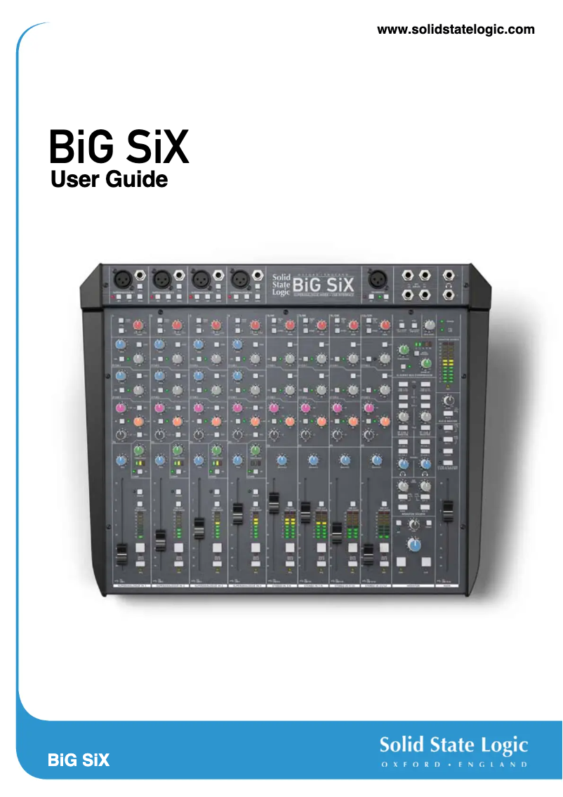 Page n°1 - Manuel utilisateur Solid State Logic BiG SiX