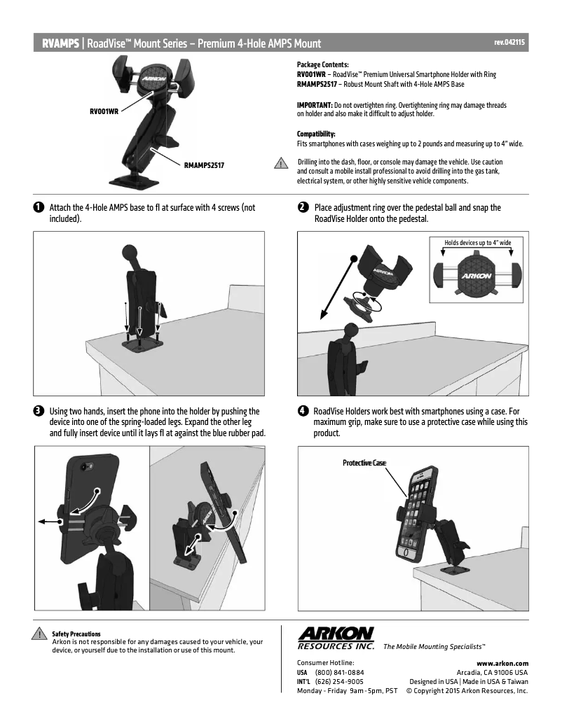 Page n°1 - Manuel utilisateur Arkon RVAMPS