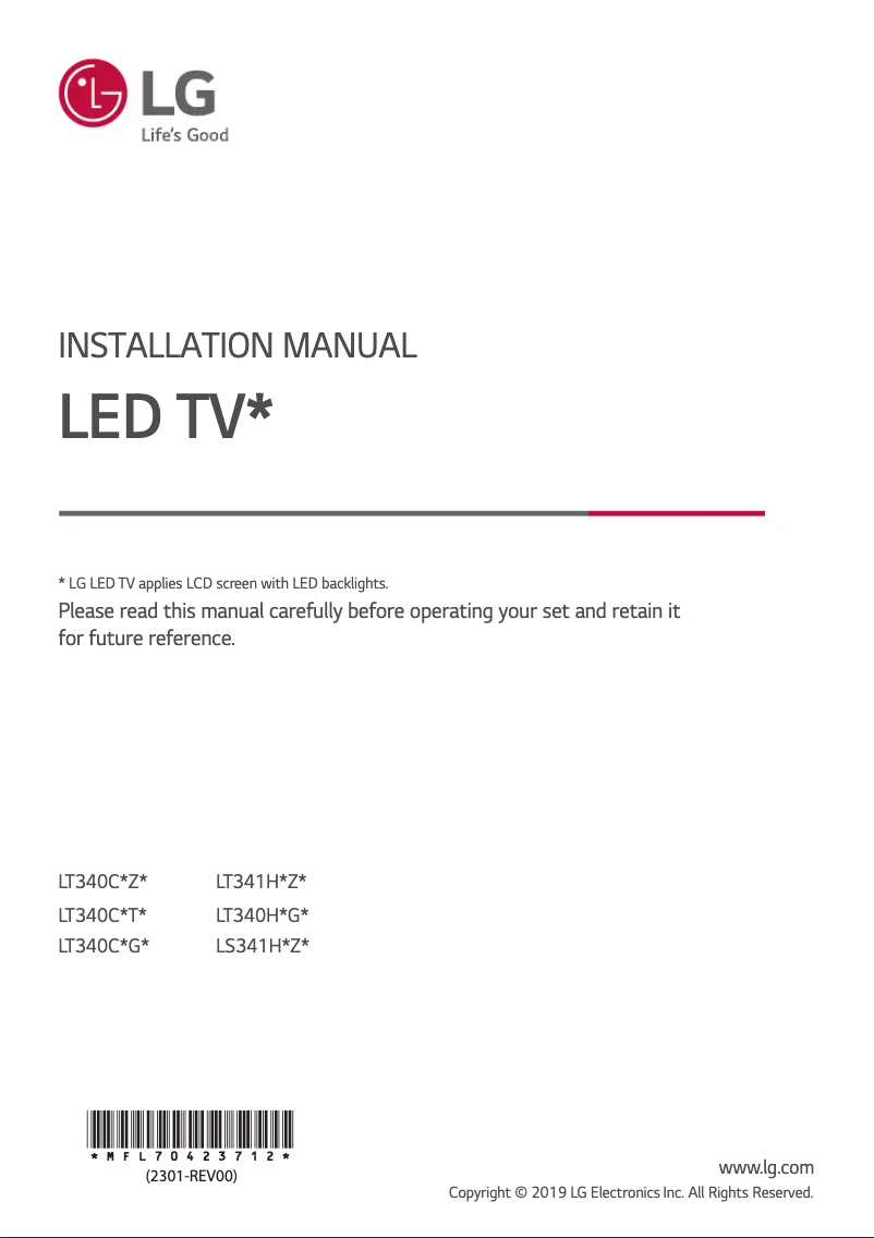 Image de la première page du manuel de l'appareil 28LT340CBZA