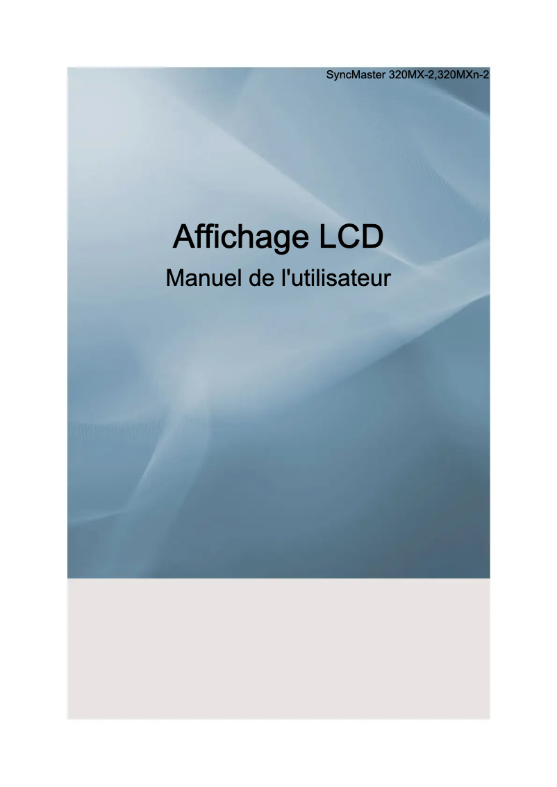 Page n°1 - Manuel utilisateur Samsung SyncMaster 320MX-2