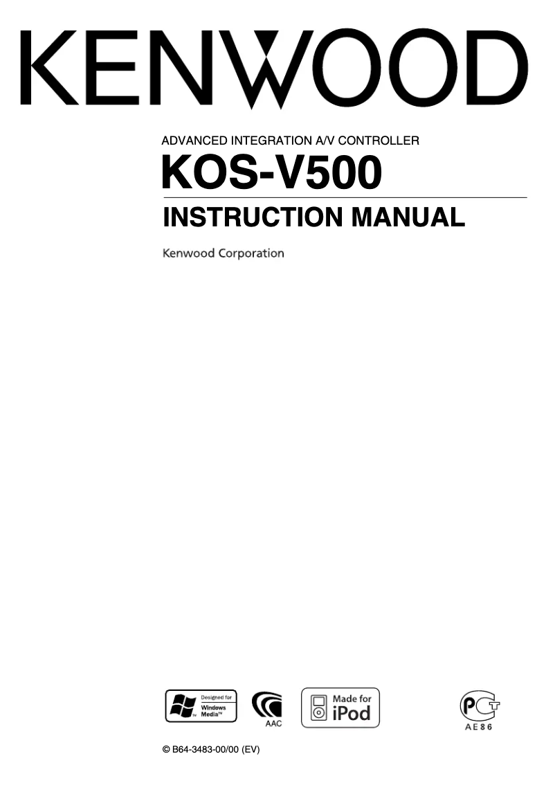 Page n°1 - Manuel utilisateur Kenwood KOS-V500