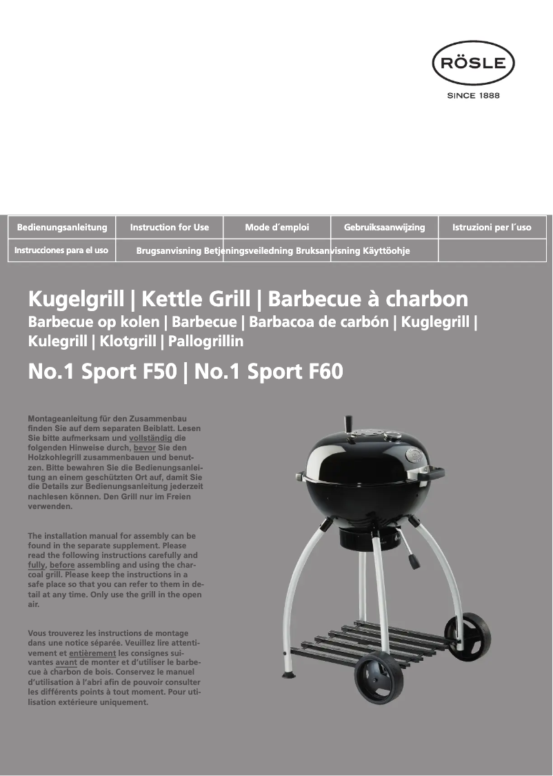 Page 1 de la notice Manuel utilisateur Roesle No.1 Sport F60