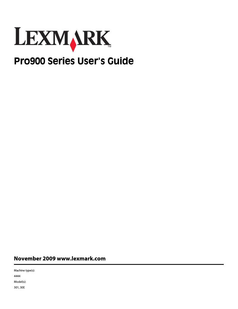 Page 1 de la notice Manuel utilisateur Lexmark Pinnacle Pro 901
