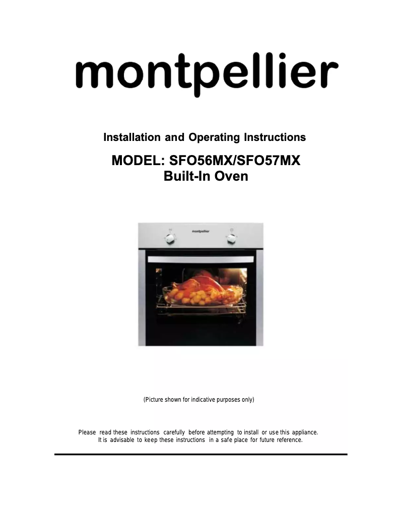 Page 1 de la notice Manuel utilisateur Montpellier SFO56MX