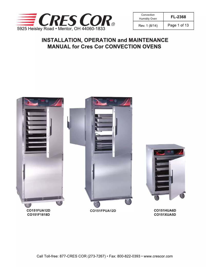 Image de la première page du manuel de l'appareil CO151XUA5DX