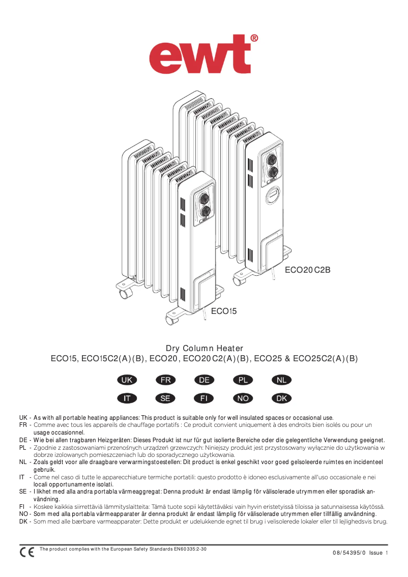 Page 1 de la notice Manuel utilisateur EWT ECO 15M