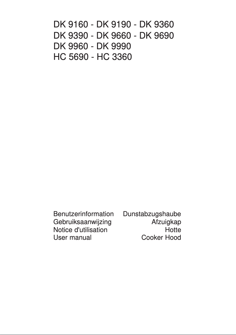 Page n°1 - Manuel utilisateur AEG DK 9190 M