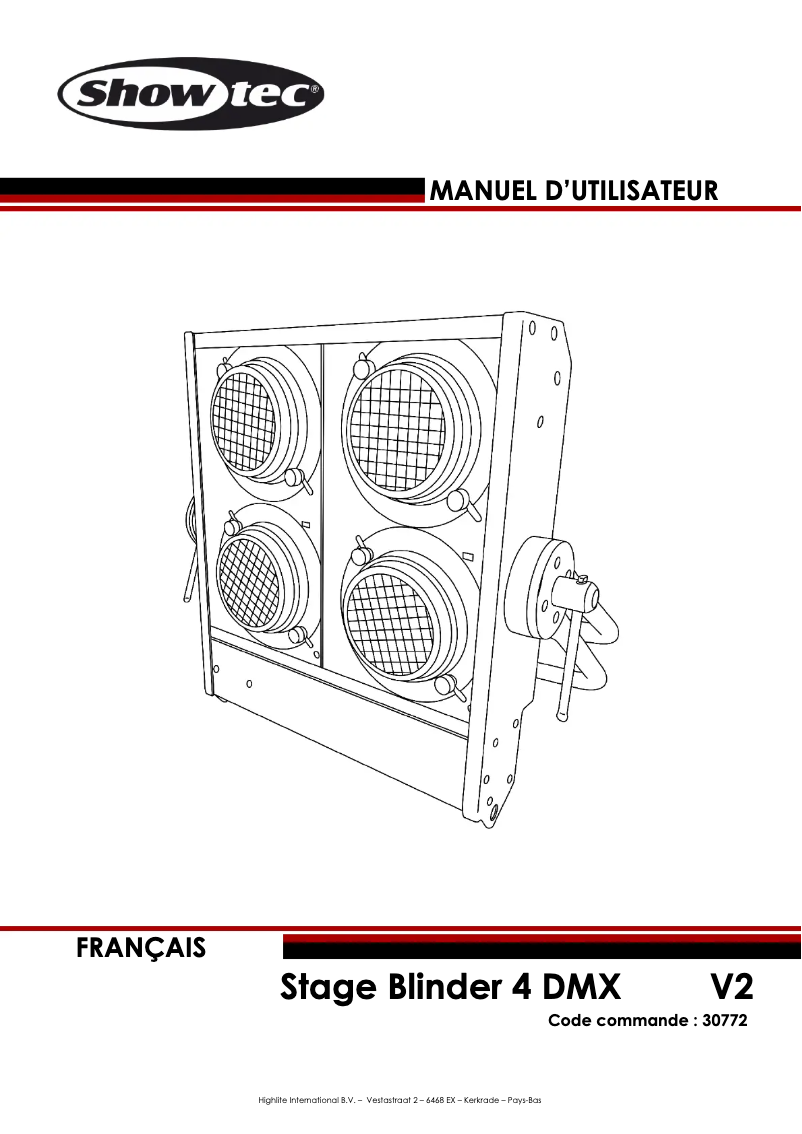 Page 1 de la notice Manuel utilisateur Showtec Stage Blinder 4 DMX