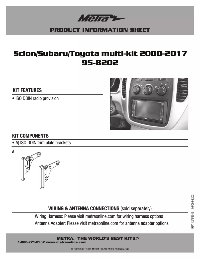 Page n°1 - Fiche technique Metra 95-8202
