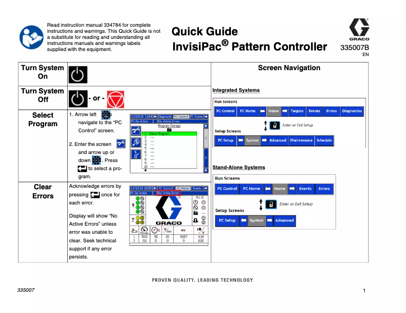Page 1 de la notice Manuel utilisateur Graco InvisiPac PC-8e