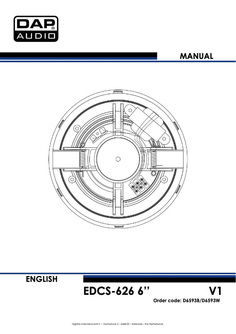 Page 1 de la notice Manuel utilisateur DAP-Audio EDCS-626