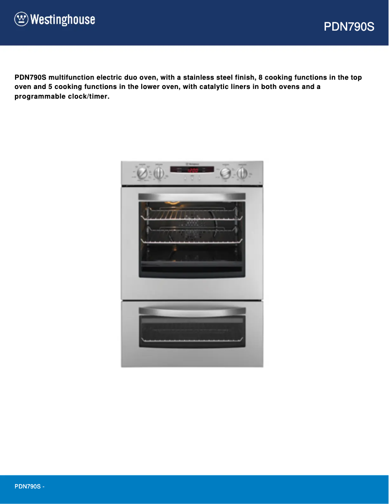 Page 1 de la notice Manuel utilisateur Westinghouse PDN790S