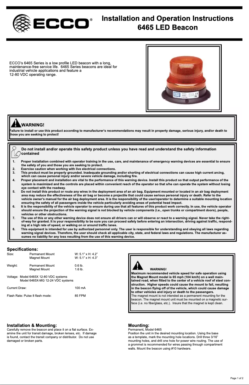 Image de la première page du manuel de l'appareil X-6465AMG