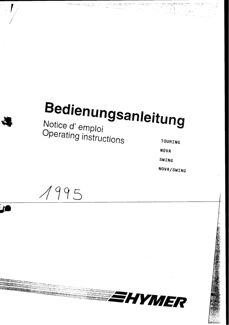 Page 1 de la notice Manuel utilisateur Eriba Triton 420 GT (1995)