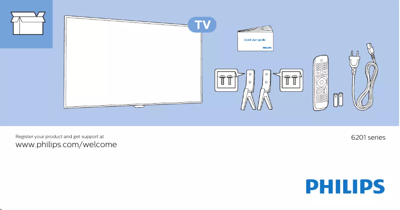 Page 1 de la notice Guide de démarrage rapide Philips 6000 series 55PUT6201