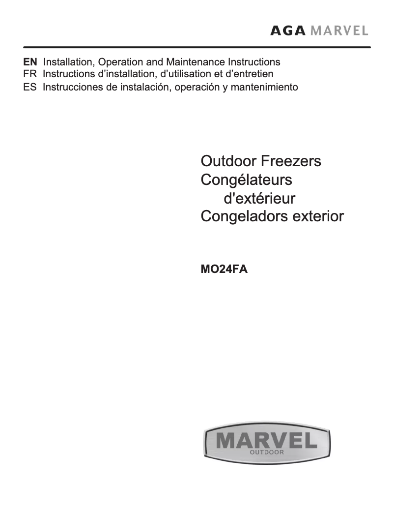 Page n°1 - Manuel utilisateur Marvel MO24FAS1RS