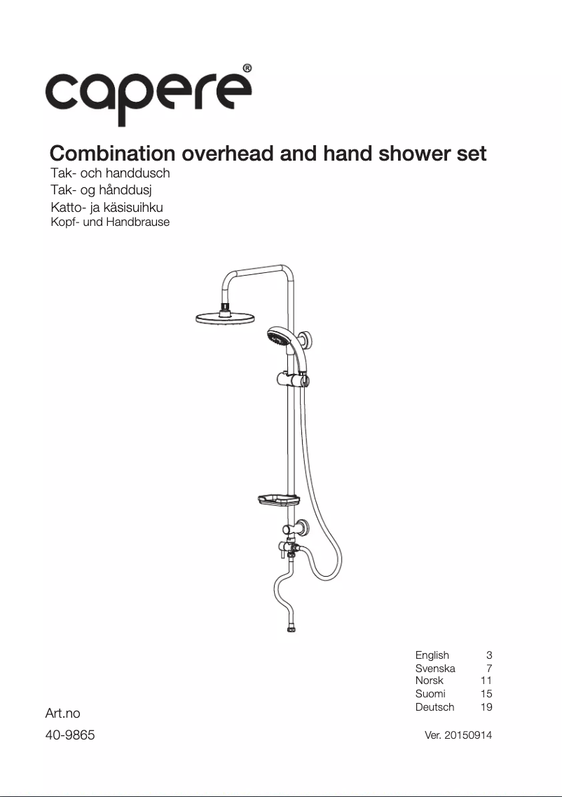 Page n°1 - Manuel utilisateur Capere 40-9865