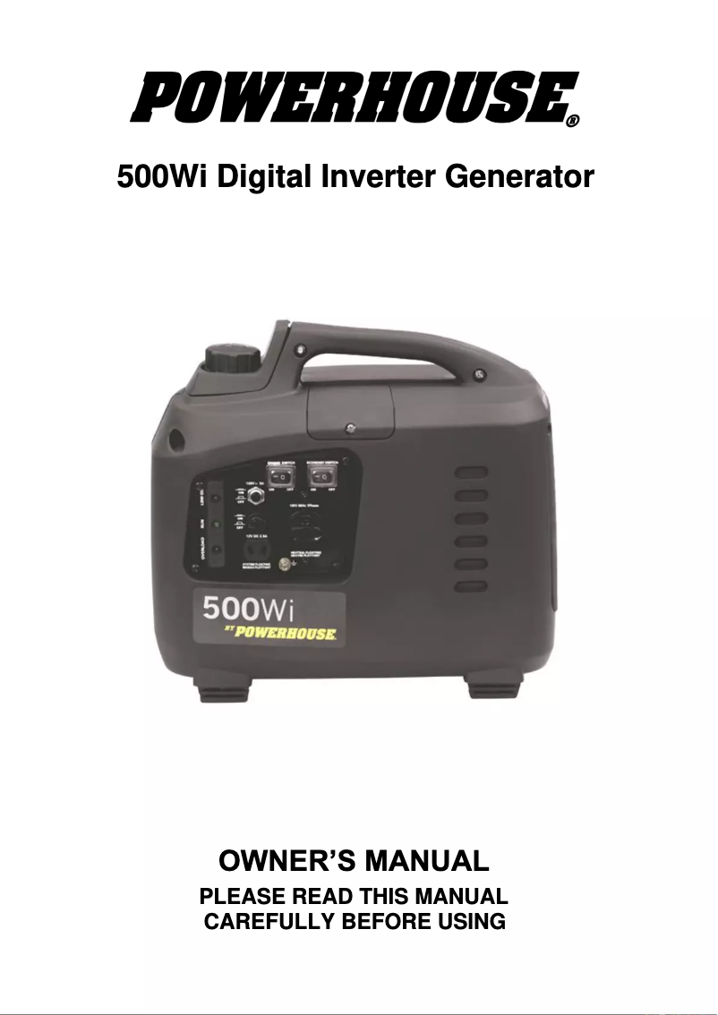 Page 1 de la notice Manuel utilisateur Powerhouse 500Wi