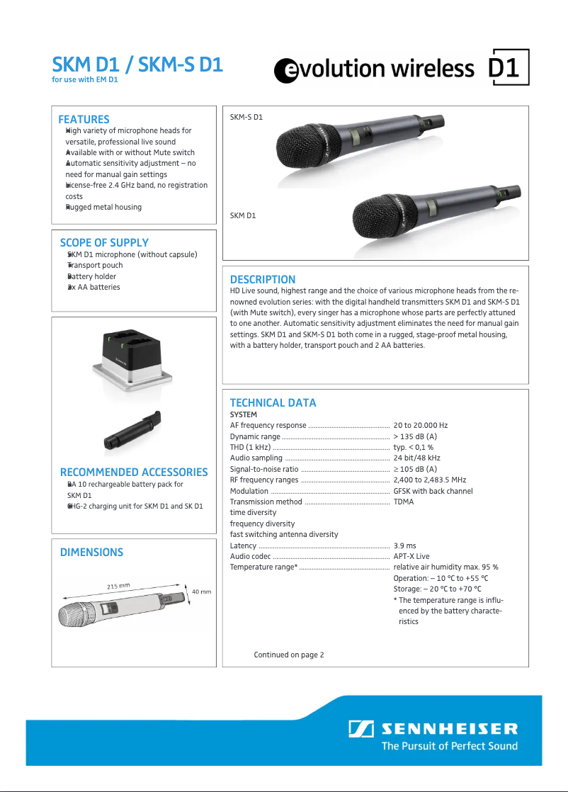 Image de la première page du manuel de l'appareil SKM D1