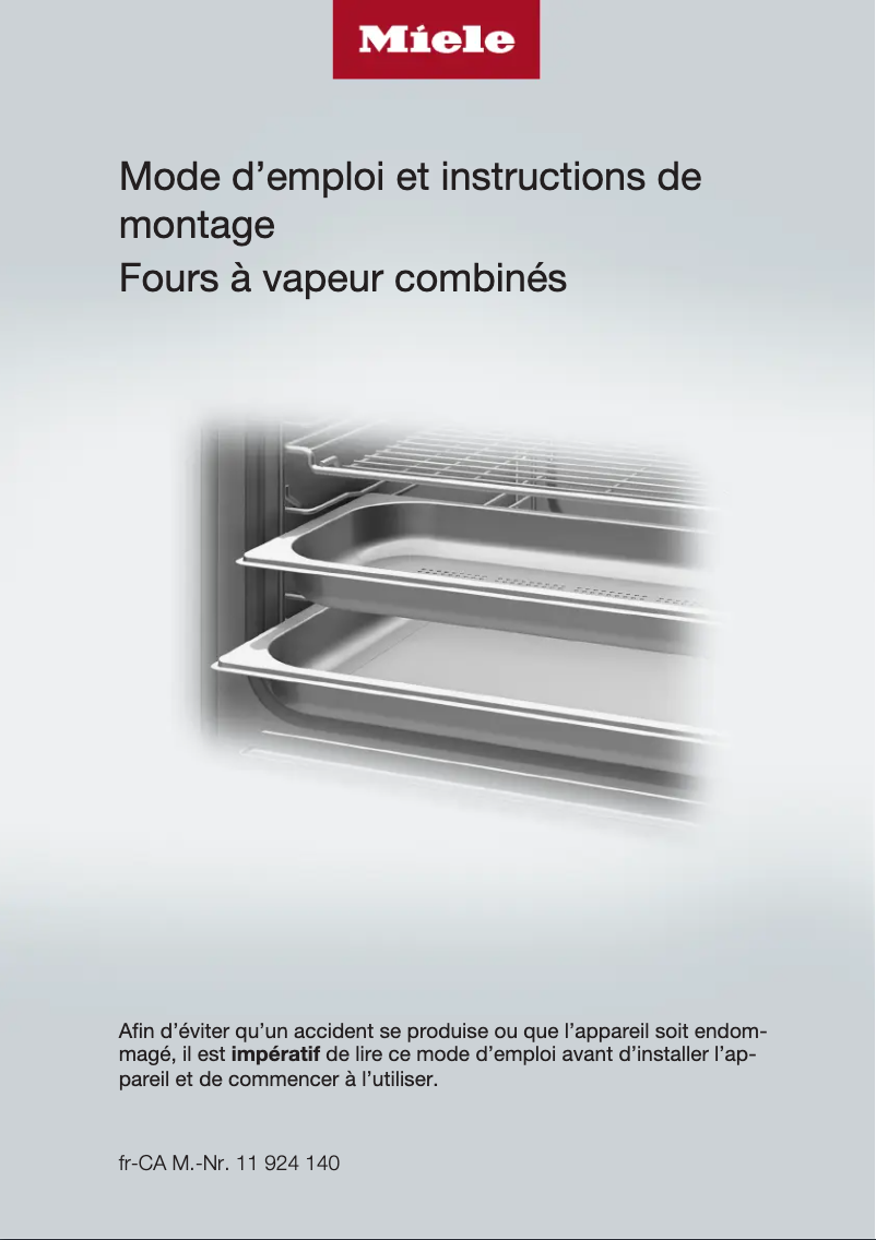 Page n°1 - Manuel utilisateur Miele DGC 7640 AM