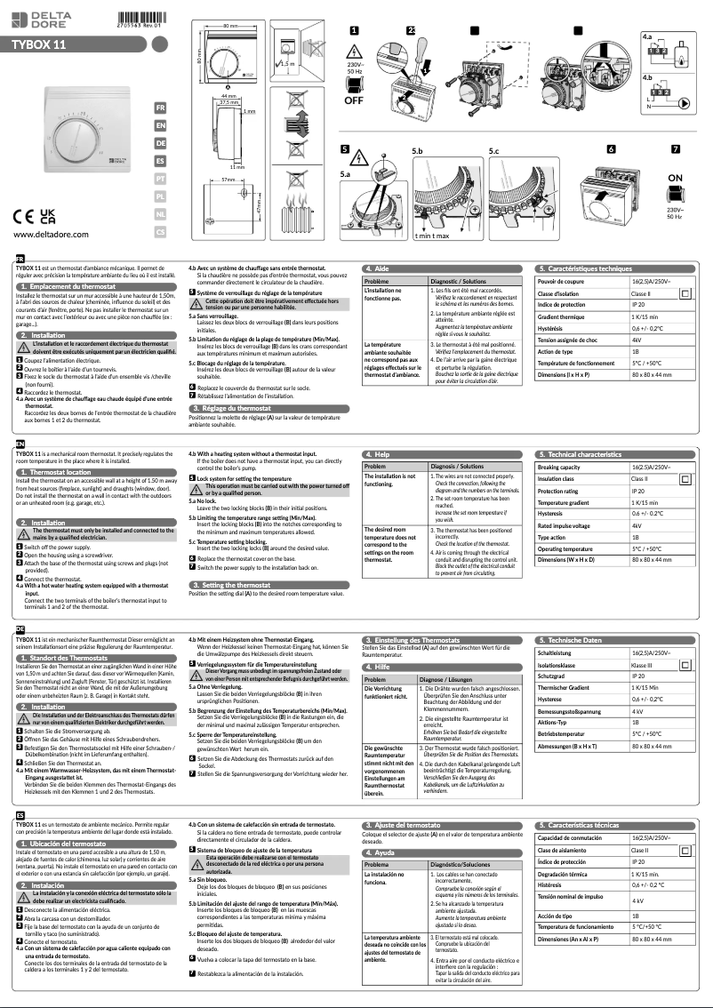 Image de la première page du manuel de l'appareil Tybox 11