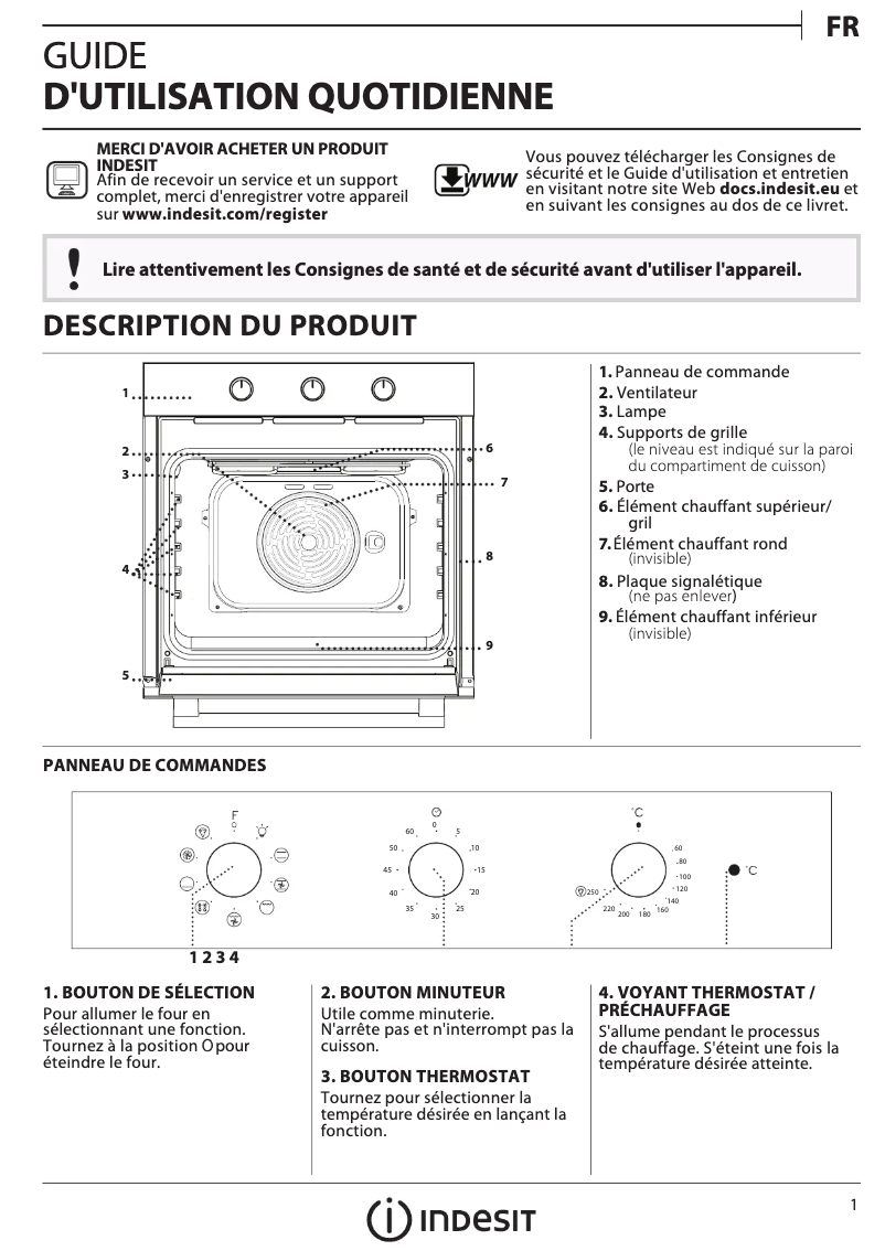 Page n°1 - Mode d'emploi Indesit IFW 6834 IX