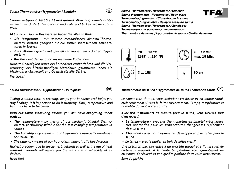 Page n°1 - Manuel utilisateur TFA 40.1031