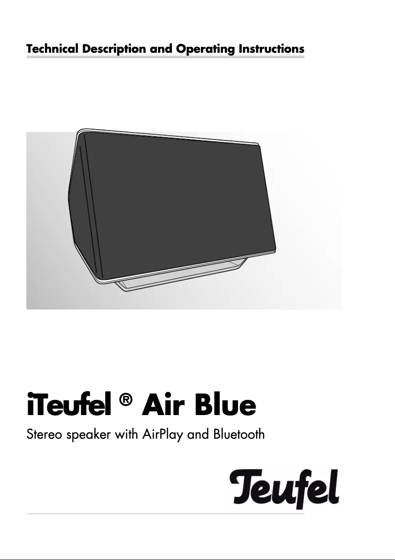 Image de la première page du manuel de l'appareil iTeufel Air Blue