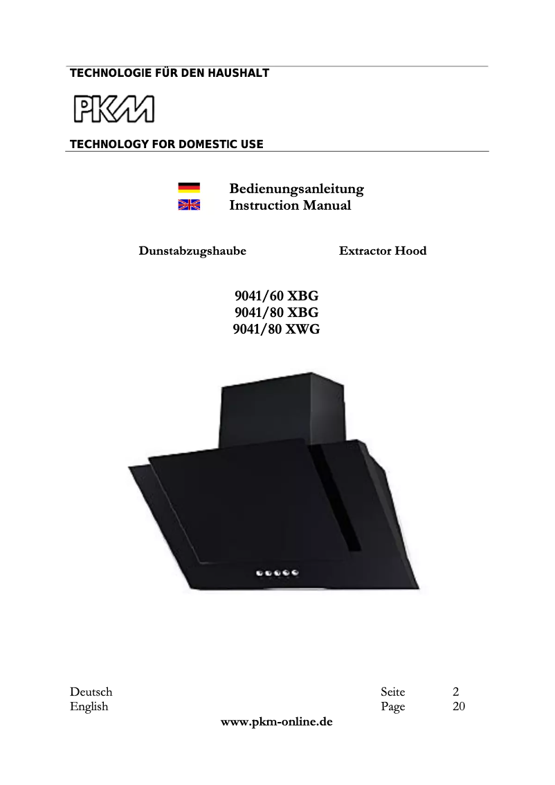 Image de la première page du manuel de l'appareil 9041/80XWG