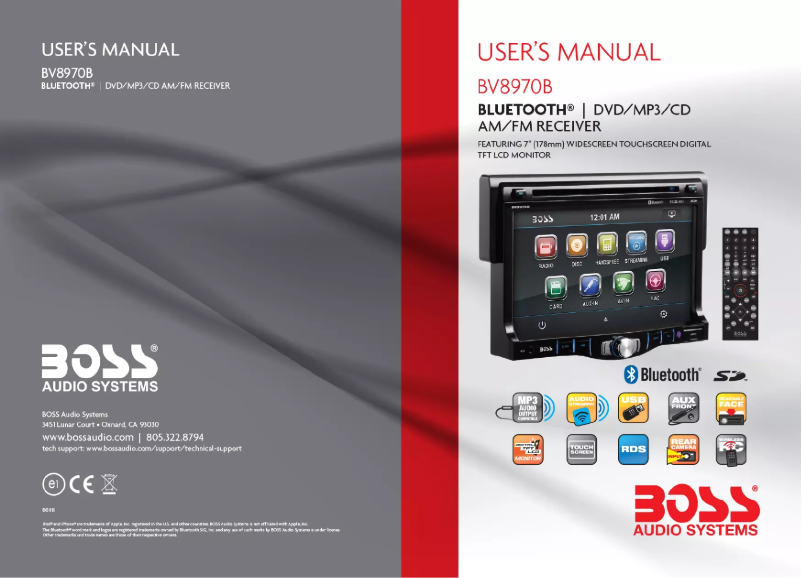 Page 1 de la notice Manuel utilisateur Boss BV8970B