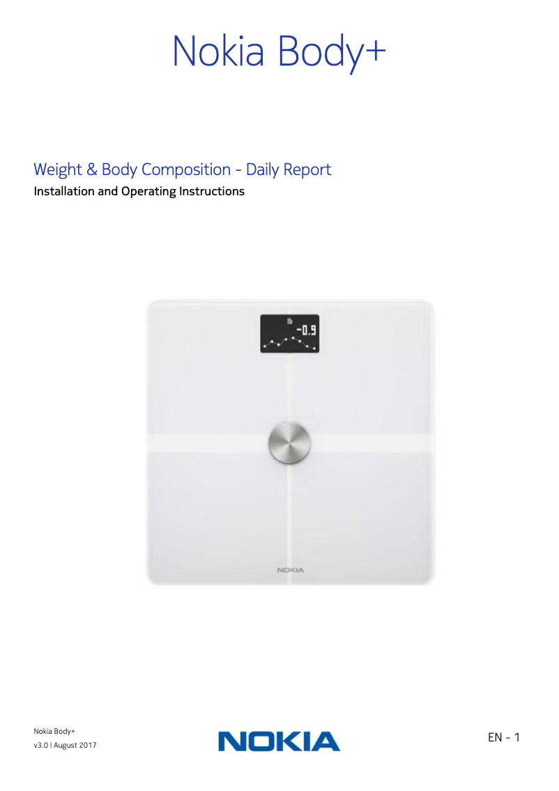 Page 1 de la notice Manuel utilisateur Withings Body+