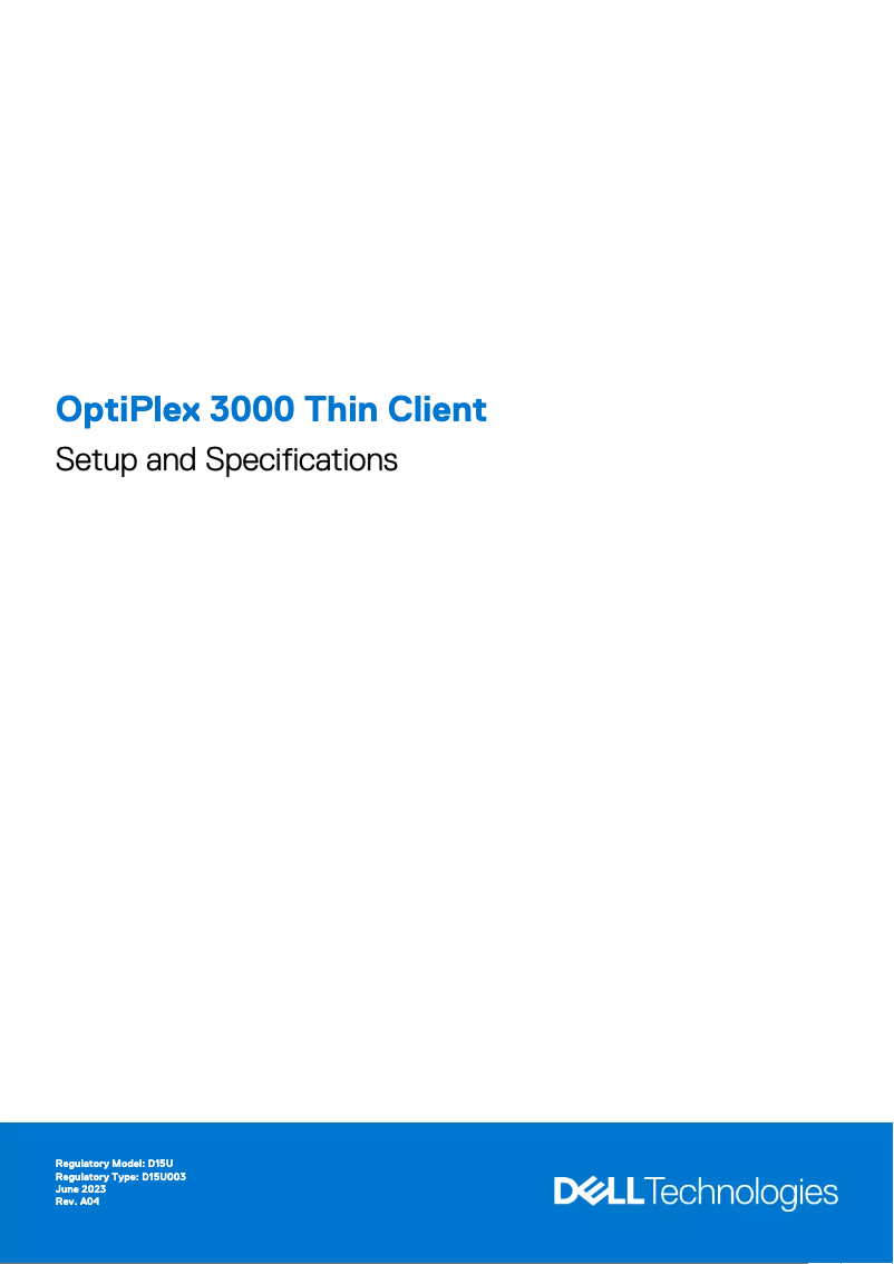 Page n°1 - Guide d'installation Dell OptiPlex 3000