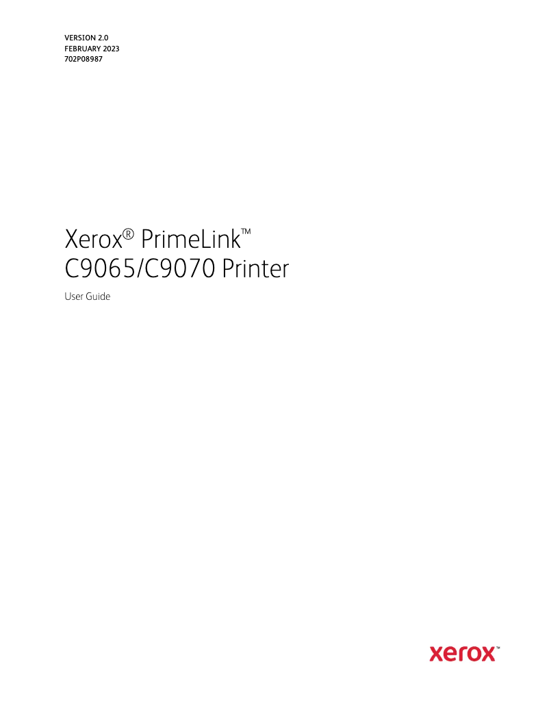 Page n°1 - Manuel utilisateur Xerox PrimeLink C9070