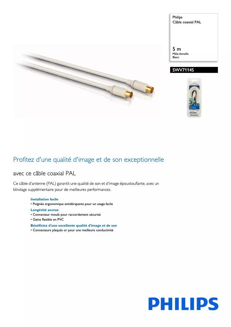 Página 1 del manual Ficha técnica Philips SWV7114S