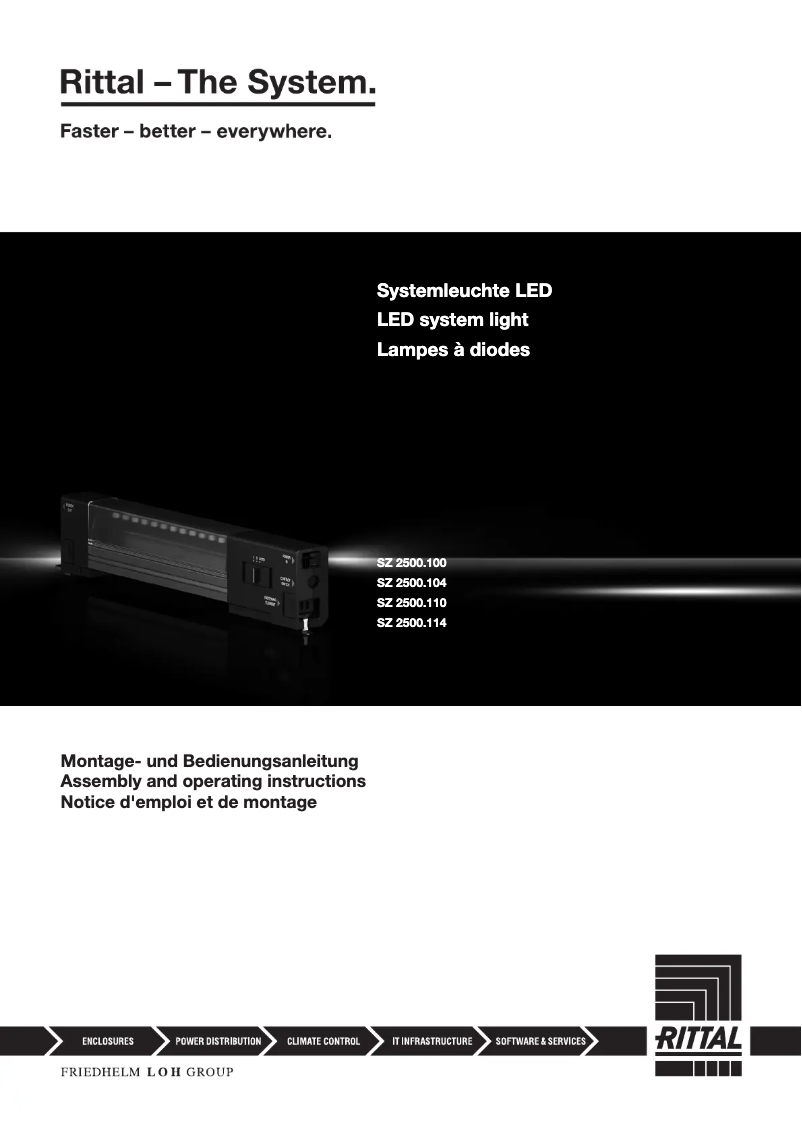 Page n°1 - Manuel utilisateur Rittal SZ 2500.114