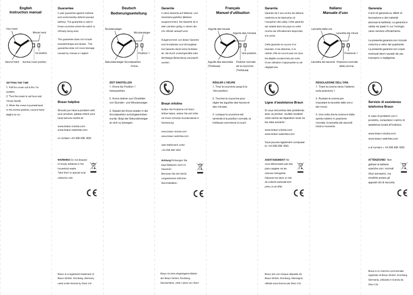Page n°1 - Manuel utilisateur Braun BN0011L