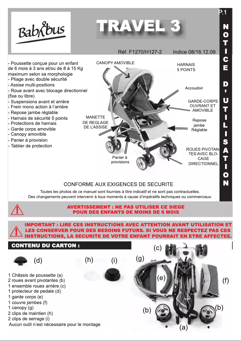 Page n°1 - Manuel utilisateur Babybus Travel 3