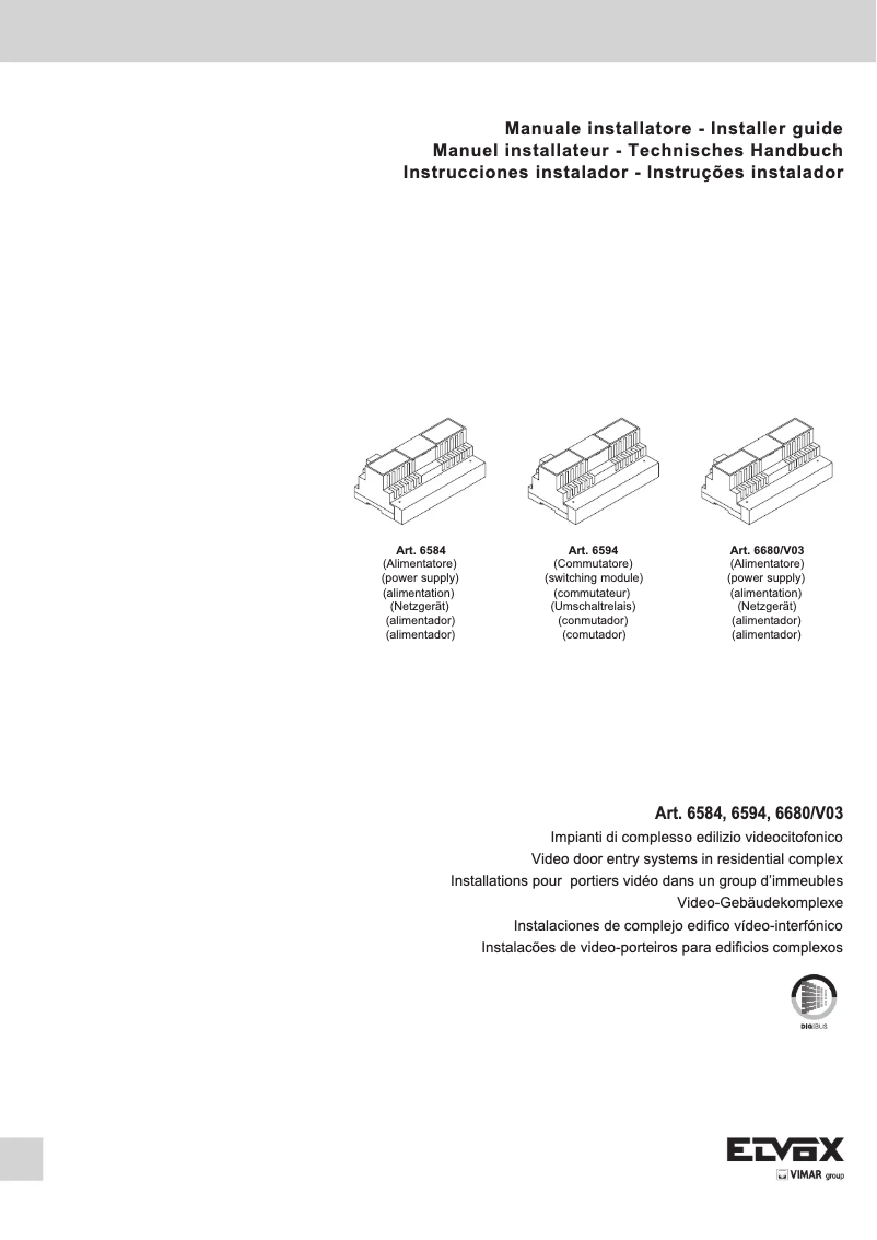 Image de la première page du manuel de l'appareil ELVOX 6584/240