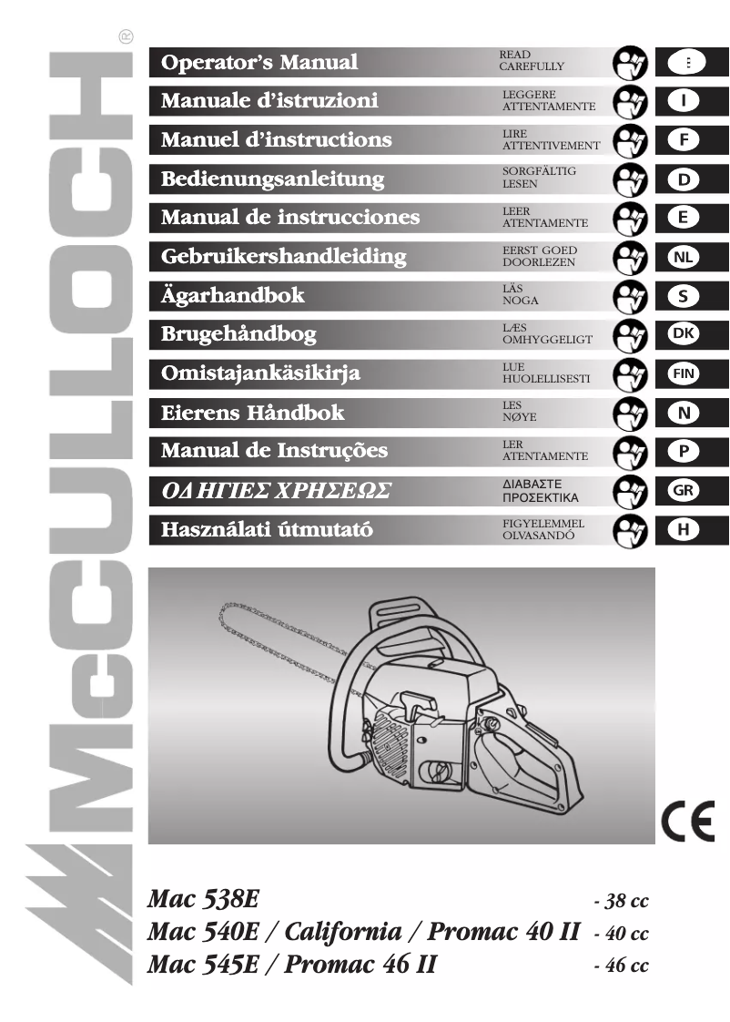 Page 1 de la notice Manuel utilisateur McCulloch Promax 40 II