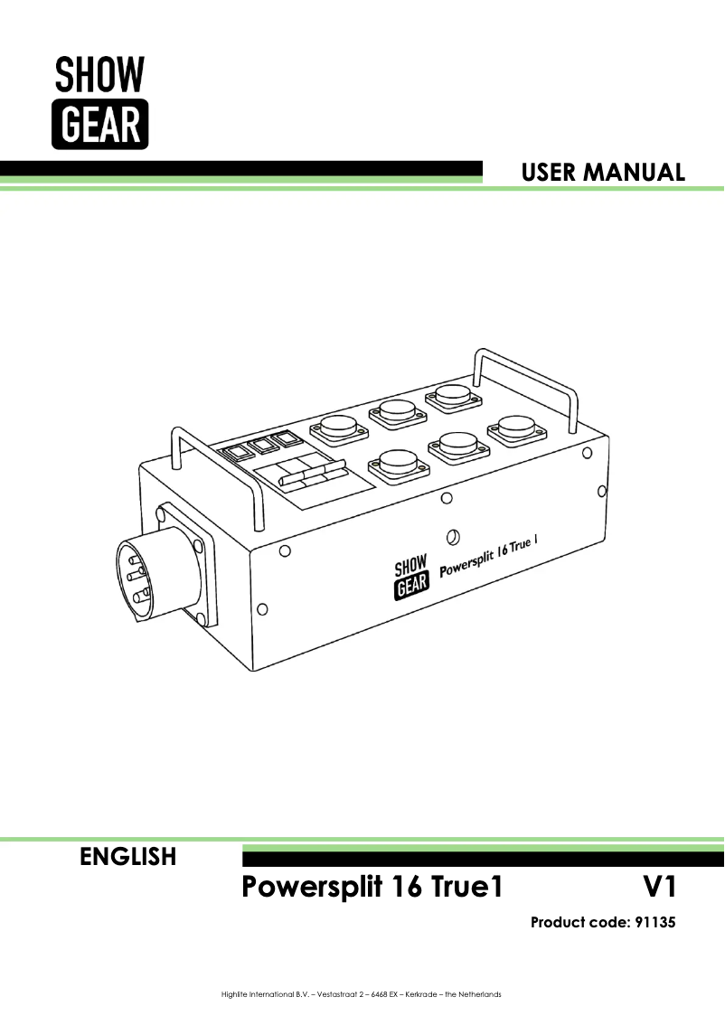 Image de la première page du manuel de l'appareil Power Split 16 True1