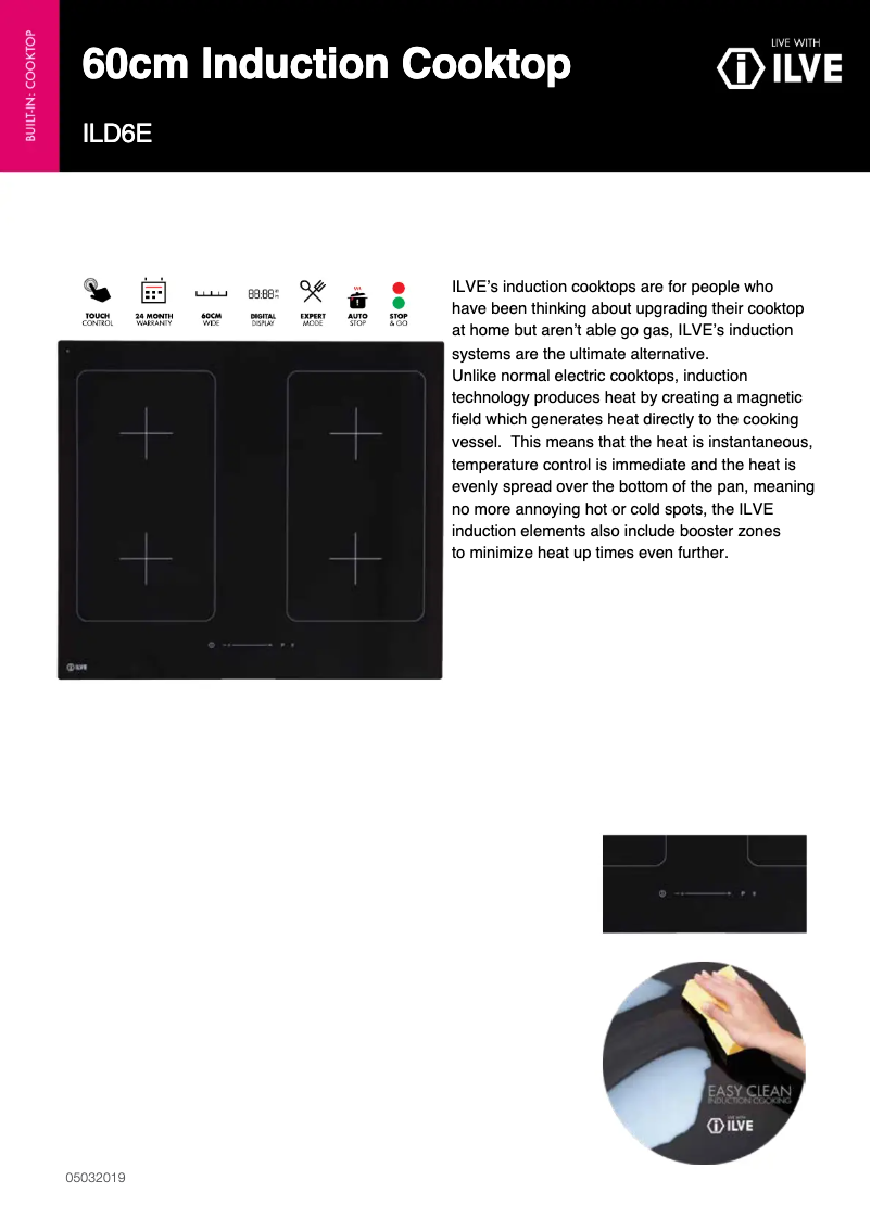 Page n°1 - Fiche technique Ilve ILD6E