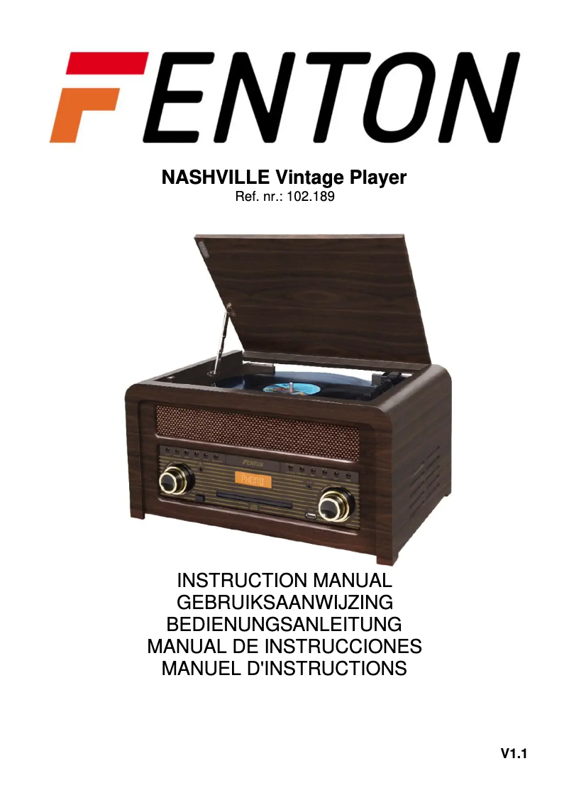 Page 1 de la notice Manuel utilisateur Fenton Nashville