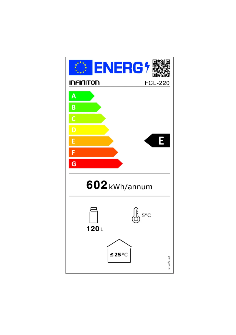 Page n°1 - Label énergétique Infiniton FCL-220