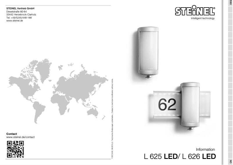 Image de la première page du manuel de l'appareil L 625 LED