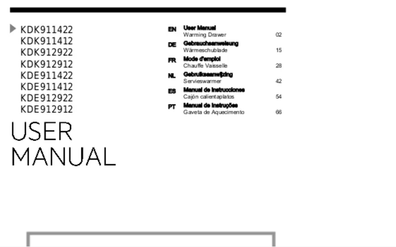 Page 1 de la notice Manuel utilisateur AEG KDE912922M