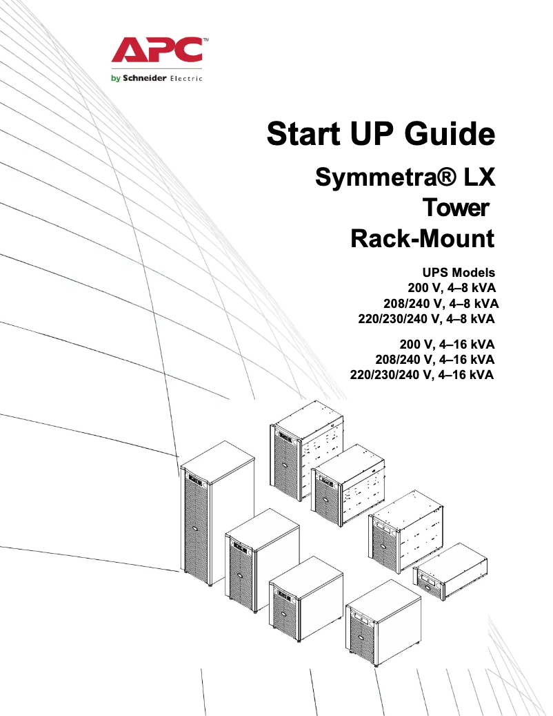 Page 1 de la notice Manuel utilisateur APC SYA12K16RMI