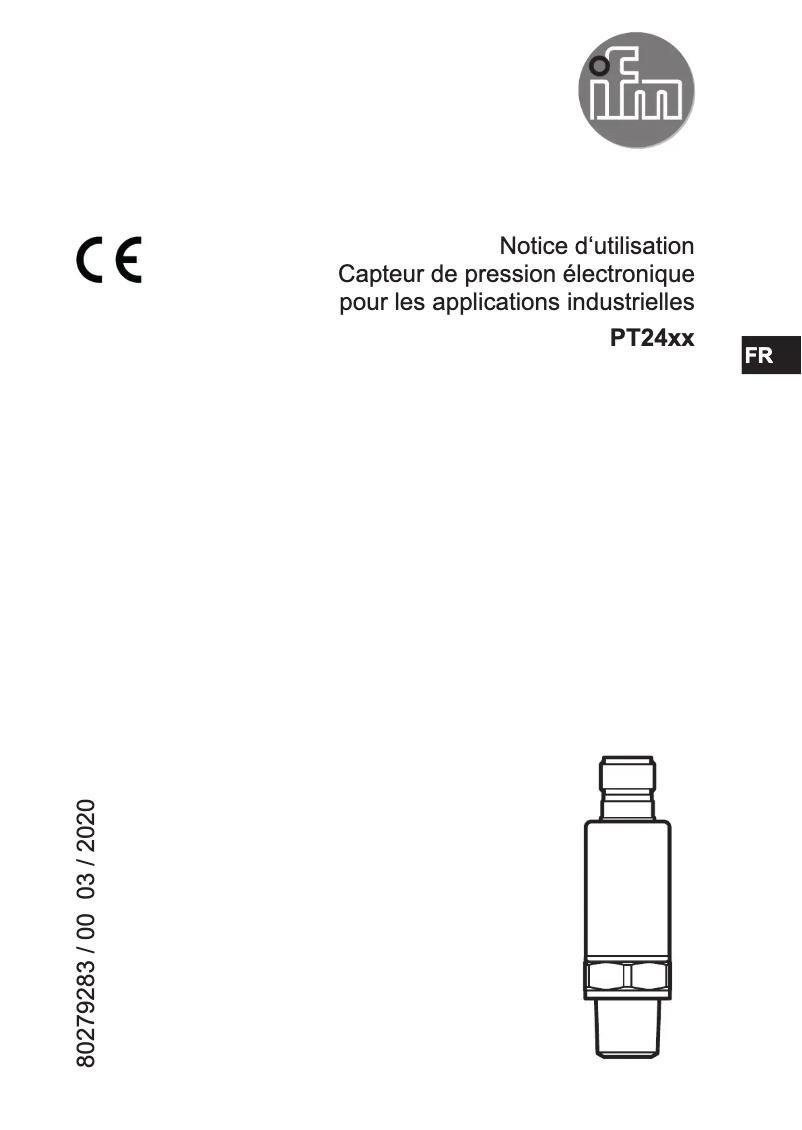 Page 1 de la notice Manuel utilisateur IFM PT2415