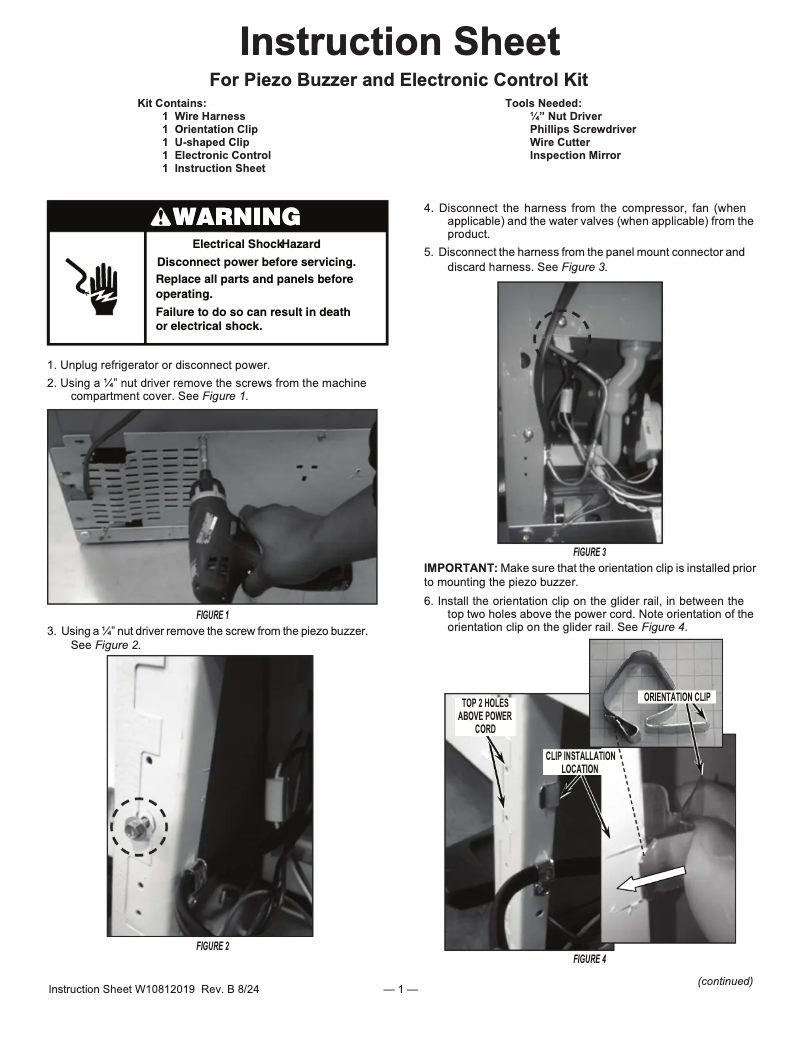 Page n°1 - Instructions / montage Whirlpool WZF79R20DW