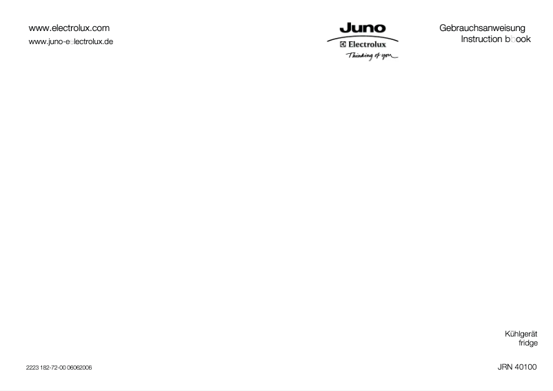 Page 1 de la notice Manuel utilisateur Juno Electrolux JRN40100